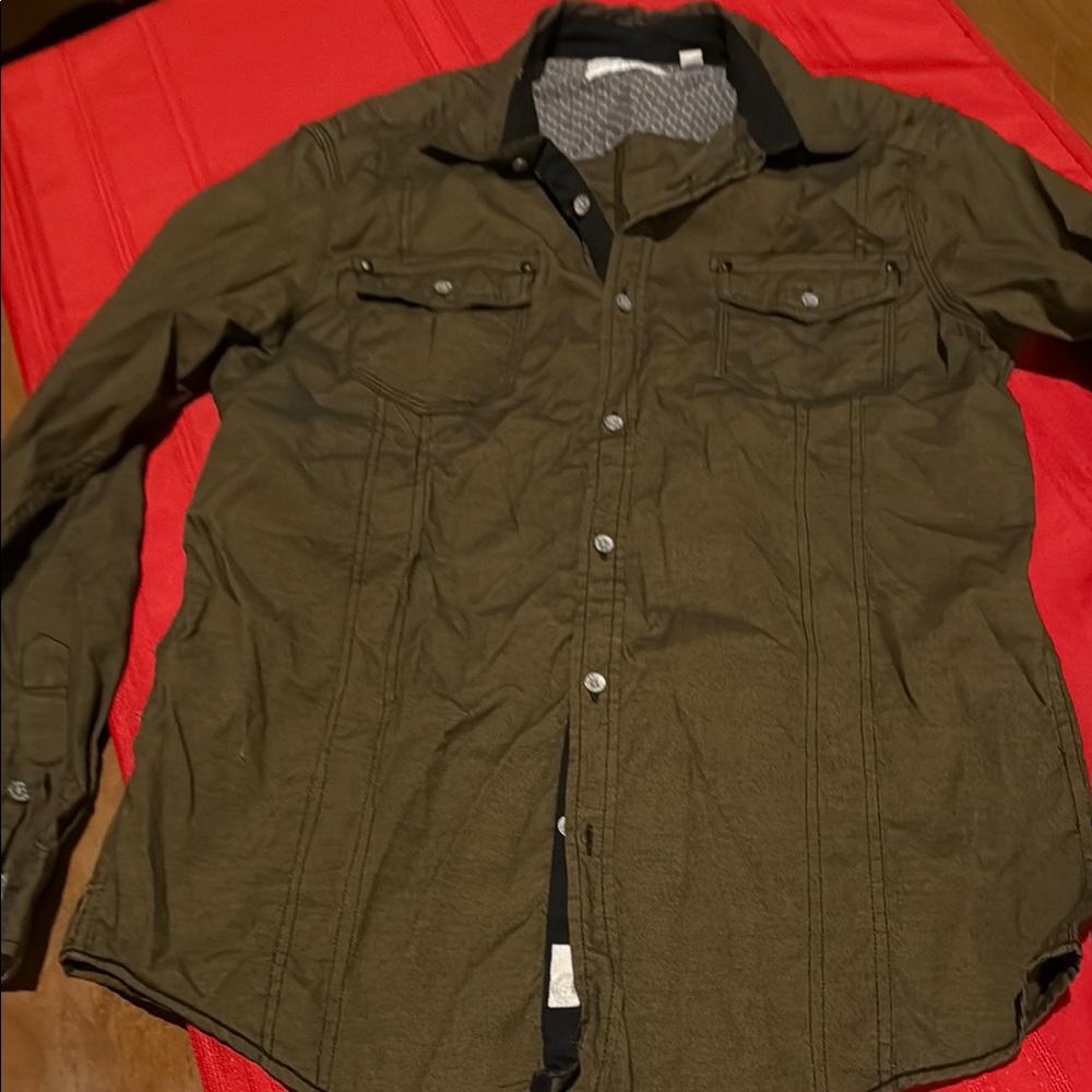 Paper Denim & Cloth Khaki Button-Up Shirt